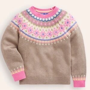 NWT • Mini Boden Eleanor Fair Isle Sweater